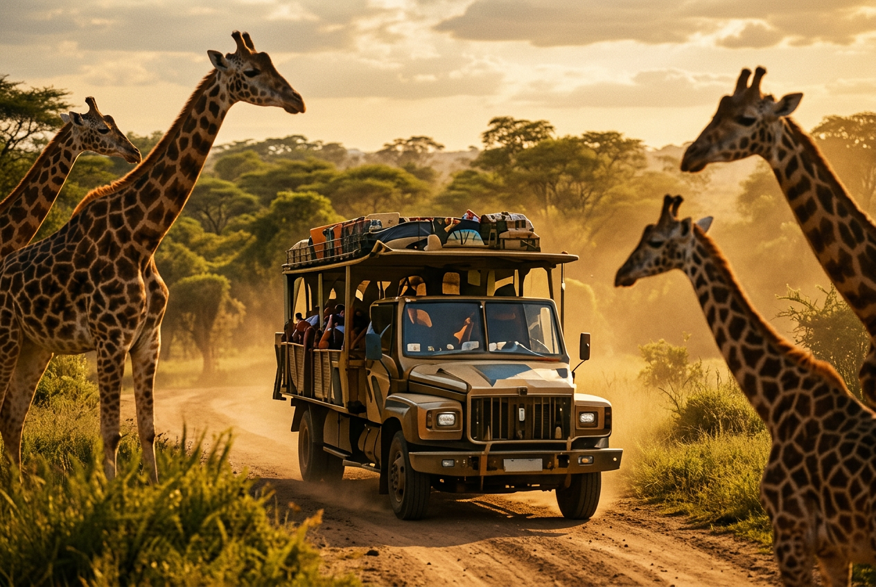 Elefantes vistos do Kilimanjaro Safaris