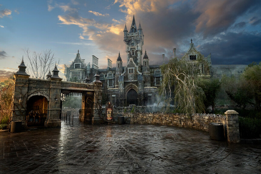 Castelo de Frankenstein no Dark Universe a noite
