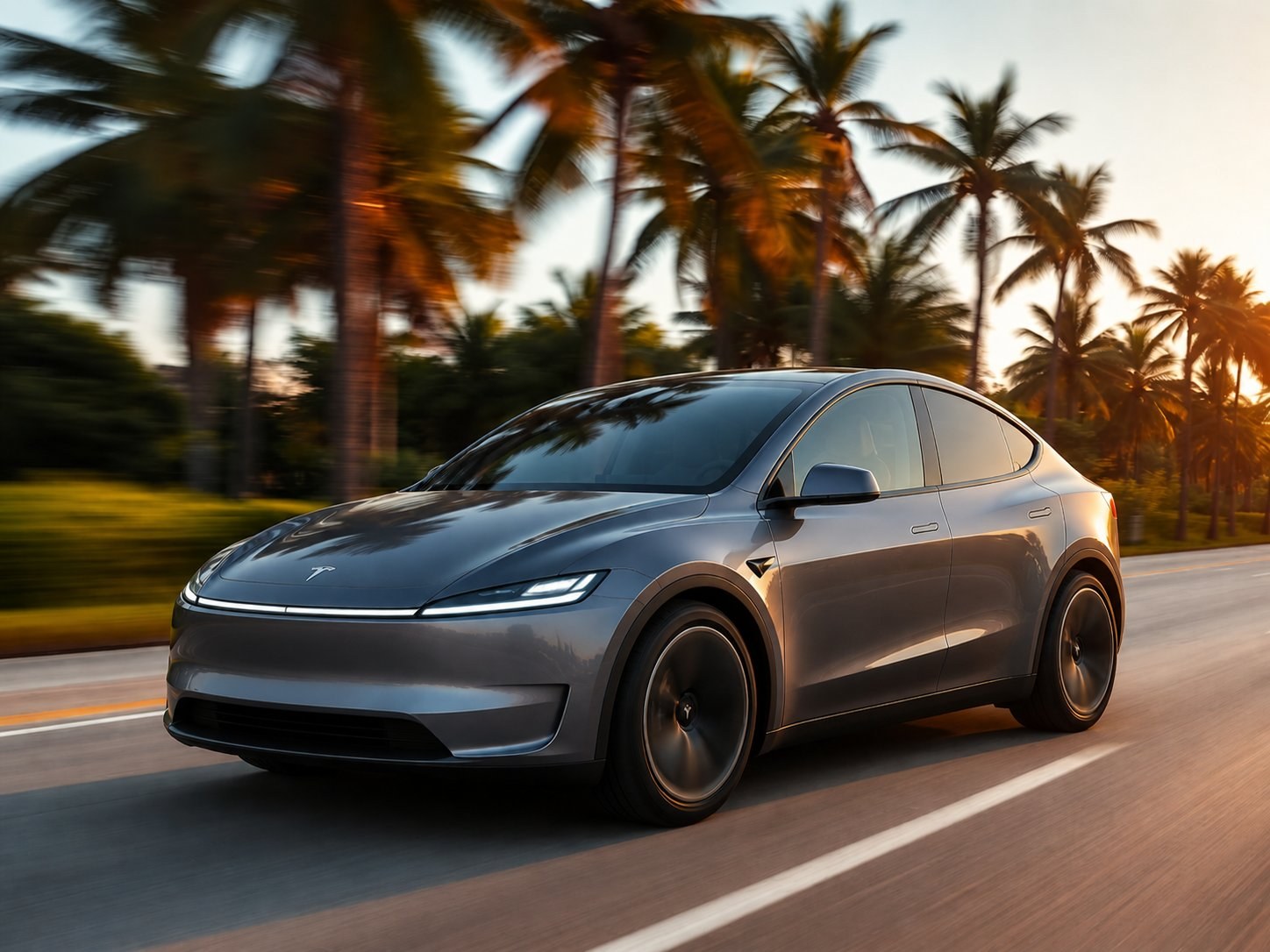 Tesla Model Y em movimento
