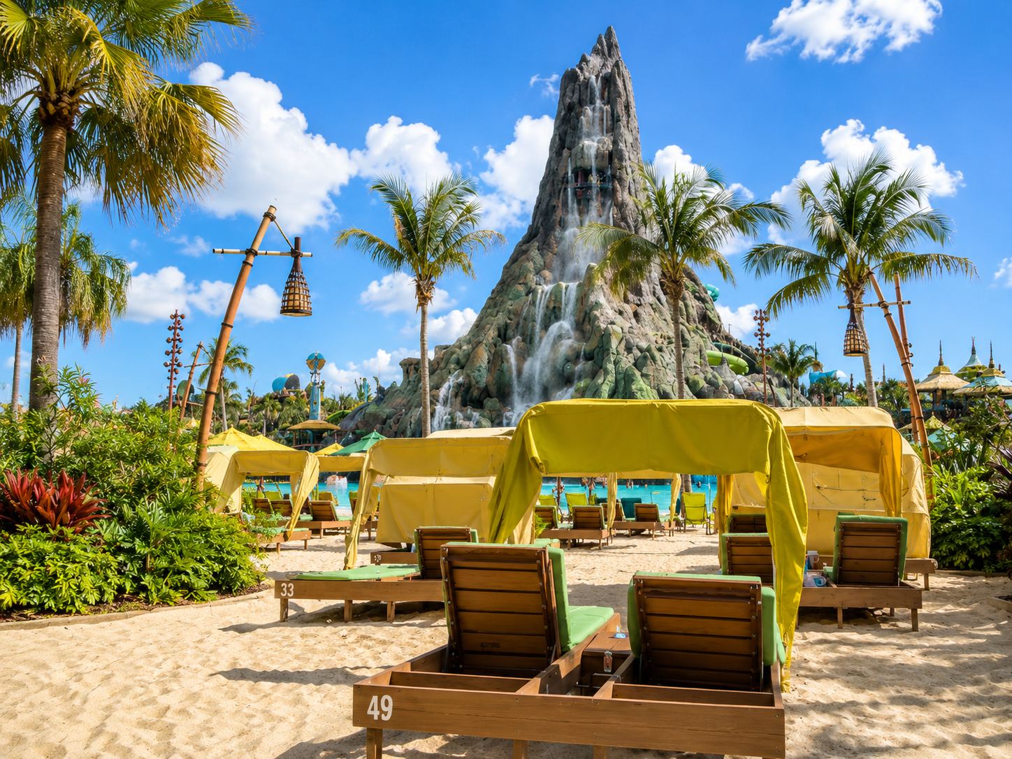 Cabanas privadas Premium em parque aquatico